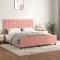 Gossi cadru de pat cu tablie, roz, 180x200 cm, catifea