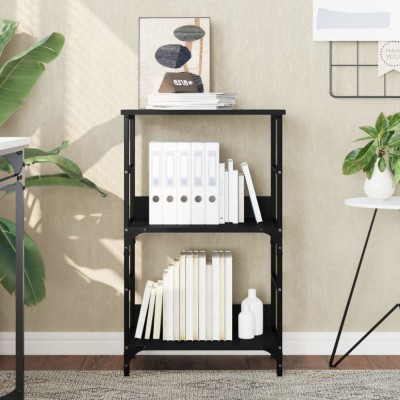 Gossi biblioteca, negru, 50x33x82 cm, lemn prelucrat foto