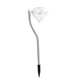 Lamp&Auml; solar&Auml; led pentru gr&Auml;din&Auml;, design tip diamant, iluminare alb cald, ip65, 30 cm