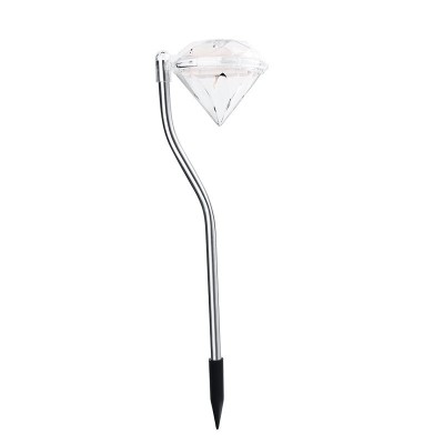 Lamp&amp;Auml; solar&amp;Auml; led pentru gr&amp;Auml;din&amp;Auml;, design tip diamant, iluminare alb rece, ip65, 30 cm foto