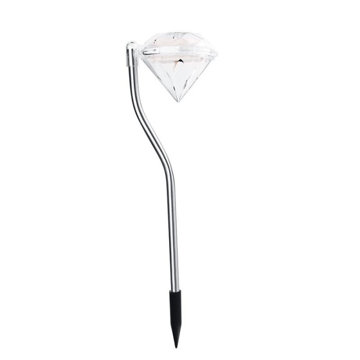 Lamp&Auml; solar&Auml; led pentru gr&Auml;din&Auml;, design tip diamant, iluminare alb rece, ip65, 30 cm