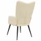 Scaun de relaxare, crem, material textil - 5