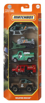 MATCHBOX SET 5 MASINUTE METALICE MBX WILDFIRE RESCUE SCARA 1:64 foto