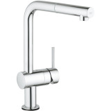 Baterie de bucatarie Grohe Minta Touch Electronic, actionare la atingere, pipa L, pipa extractibila, 31360001