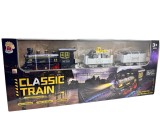 Set tren clasic electric cu vagoane de marfa si lumini