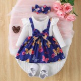 Sarafan cu maneca lunga - Little butterfly (Marime Disponibila: 12-18 luni, Superbaby