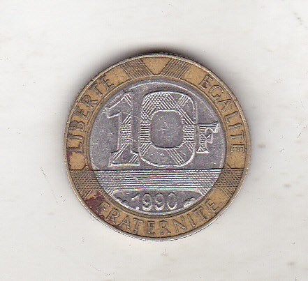 bnk mnd Franta 10 franci 1990 bimetal