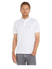 Tricou polo cu maneca scurta pentru barbati Tommy Hilfiger 1985, MW0MW17770, alb, S - OUTLET