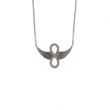 Colier argint 925, infinit cu aripi 40 cm