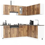 Set de dulapuri de bucătărie 11 piese &bdquo;Kalmar&rdquo; Lemn vechi lemn