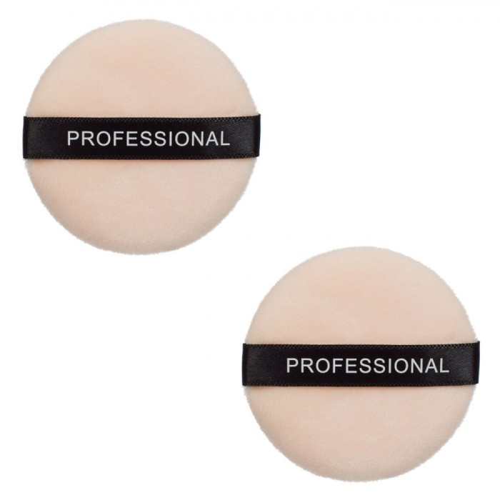 Bureți Pudră Professional, Set 2 Bucăți, Culoare Nude, Diametru 5.5cm