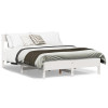 Cadru de pat cu tablie, alb, 140x200 cm, lemn masiv de pin GartenMobel Dekor, vidaXL