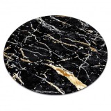 Covor ALLURE 1963 cerc Marmură - Structural, elegant, glamour negru / aur , cerc 120 cm