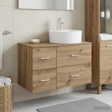 Cumpara ieftin Set dulap baie 2 buc. Stejar Artizanal 79,5 x 44,5 x 82 cm