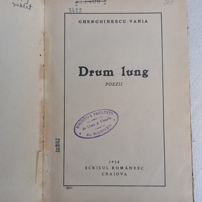GHERGHINESCU-VANIA.DRUM LUNG.POEZII-1928 X2.