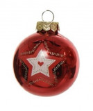 Cumpara ieftin Glob decorativ - Bauble Glass Christmas Red - Star - Rosu / Stea | Kaemingk