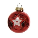Glob decorativ - Bauble Glass Christmas Red - Star - Rosu / Stea | Kaemingk