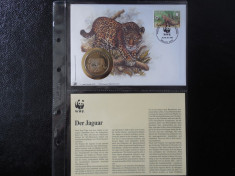 Serie timbre fauna WWF animale feline jaguar jaguari nestampilate filatelice foto