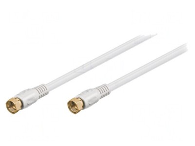 Cablu TV Coaxial 75&amp;Omega; 5m Alb cu Mufe F foto