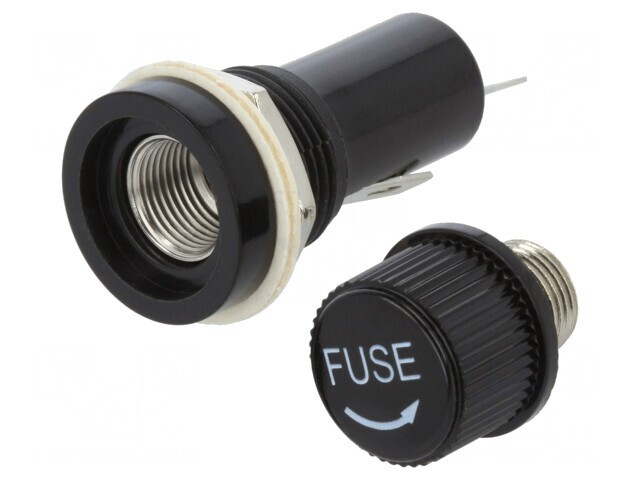 Soclu Siguranțe Cilindrice 6,3x32mm 10A Negru