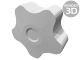 Buton de Reglare 50mm cu Capac Roșu