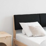 VidaXL Tăblie tapițată Negru 120 cm Lemn de pin masiv 879131