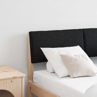 vidaXL Tăblie tapițată Negru 120 cm Lemn de pin masiv 879131 foto
