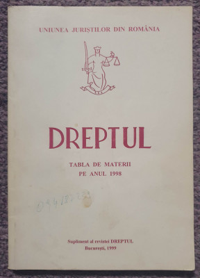 Dreptul tabla de materii 1998, stare buna, 200 pagini foto