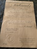 Brevet Coroana Romaniei ofiter, Ferdinand si I.G.Duca, 28 Ian 1926, stare buna