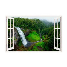 Sticker decorativ, Fereastra 3D, Cascada, 85 cm, 309STK