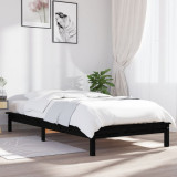 VidaXL Cadru de pat, negru, 90x190 cm, single, lemn masiv de pin