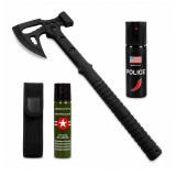 Cumpara ieftin Set topor multifunctional, spray paralizant autoaparar si spray chili DEPOX&reg;, otel inoxidabil, negru, 42 cm/110 ml/60 ml, teaca inclusa