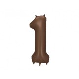 Balon folie satin cifra 1 mocha 86 cm