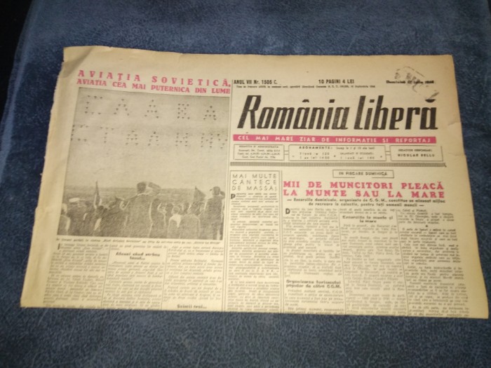 ZIARUL ROMANIA LIBERA 17 IULIE 1949