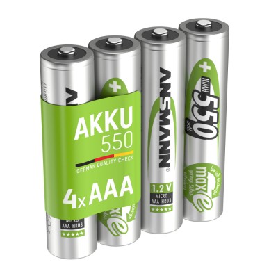 Set 4 acumulatori Lampi Solare AAA, HR03, Ni-Mh, 500 / 550 mAh, Ansmann foto