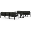Set mobilier de gradina cu perne, 7 piese, antracit, aluminiu