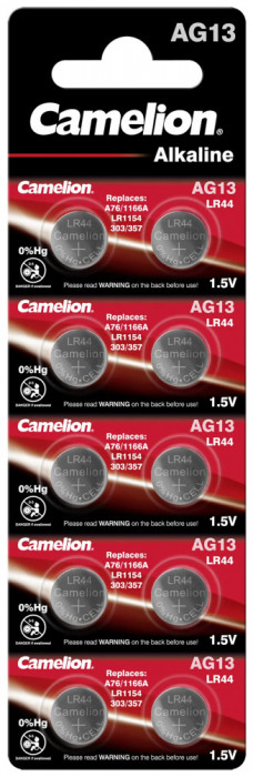 Baterii Ceas AG13 LR44 G13 A76 1.5V 140mAh Camelion Blister 10