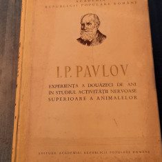 Experienta a 20 de ani in studiul activitatii nervoase a animalelor I. P. Pavlov