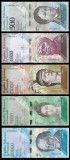 VENEZUELA █ SET █ 500 + 1000 + 2000 + 5000 + 10000 Bolivares █ 2016 █ UNC