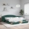 vidaXL Pat de zi cu extensie și sertare verde &icirc;nchis 100x200cm catifea 3197358