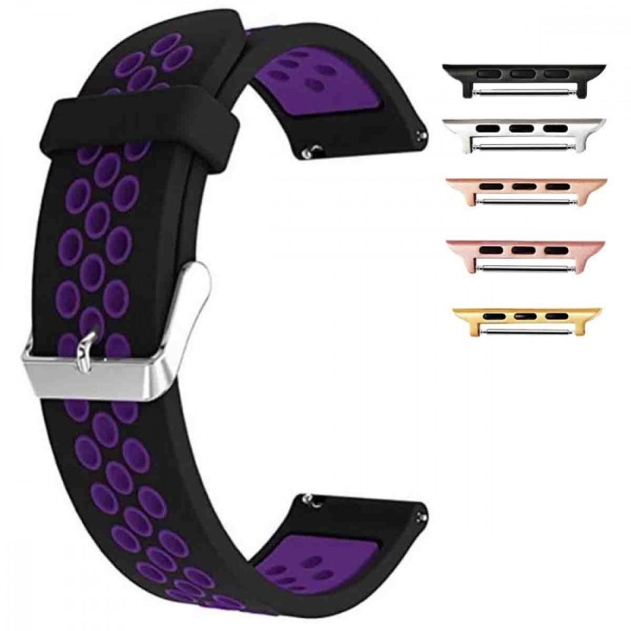 Curea din silicon compatibila cu Apple Watch 9|8|7|6|5|4|3|2|1 Series, 49mm|45mm|44mm|42mm, Black Berry