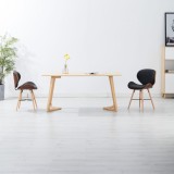 VidaXL Scaun de bucătărie, 2 buc., gri &icirc;nchis, textil și lemn curbat