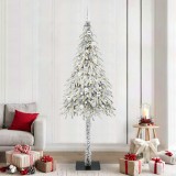 vidaXL Brad de Crăciun cu 300 LED cu suport Alb 210 cm PE și Oțel 3396247