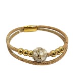 Cumpara ieftin Bratara din pluta cu margele aurii