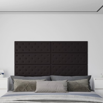 vidaXL Panouri de perete 12 buc. negru, 90x30 cm, piele eco 3,24 m&amp;sup2; foto