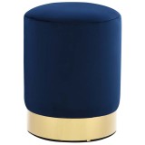 Cumpara ieftin Taburet, albastru si auriu, catifea 28 x 36 cm