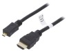 Cablu Goobay HDMI 2.0 Micro HDMI, 2m, Negru, Dublu Ecranat, Suporta 4K UHD