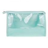 Portfard, Turcoaz, Transparent, Fermoar Auriu, Dimensiuni 21.5x6x14cm, Oem