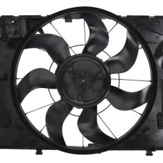 GMV radiator electroventilator Mercedes Clasa C (W205), 2013-, C160, C180, motor 1.6 T, benzina, cu AC, 600 W; 475; 4 pini; cu modul de control elect