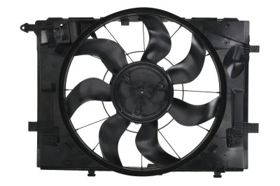 GMV radiator electroventilator Mercedes Clasa C (W205), 2013-, C160, C180, motor 1.6 T, benzina, cu AC, 600 W; 475; 4 pini; cu modul de control elect foto